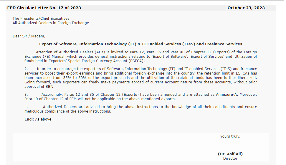 Enhancement of Retention Limit for IT Service Exporters